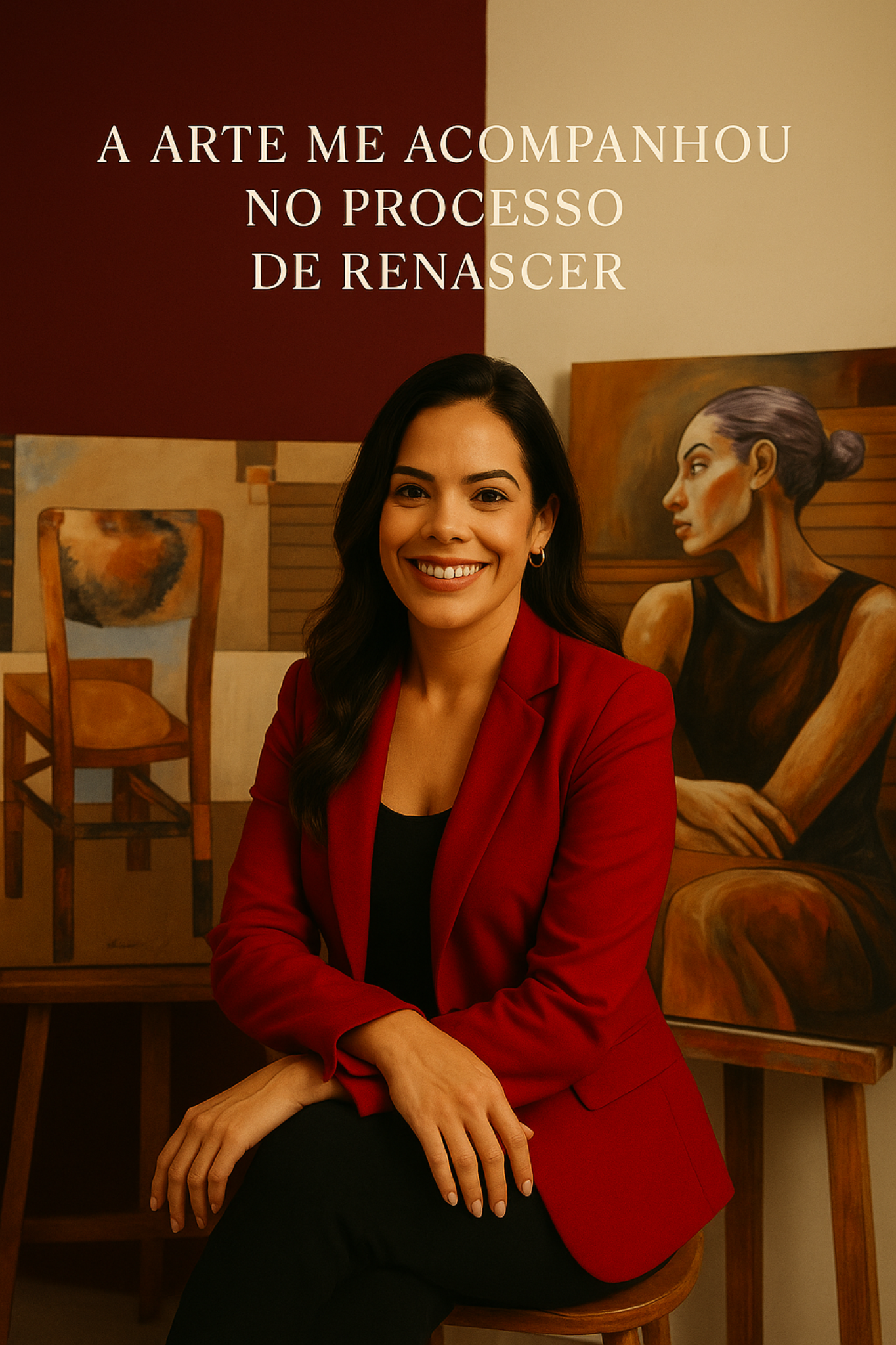 Luisa de blazer vermelho